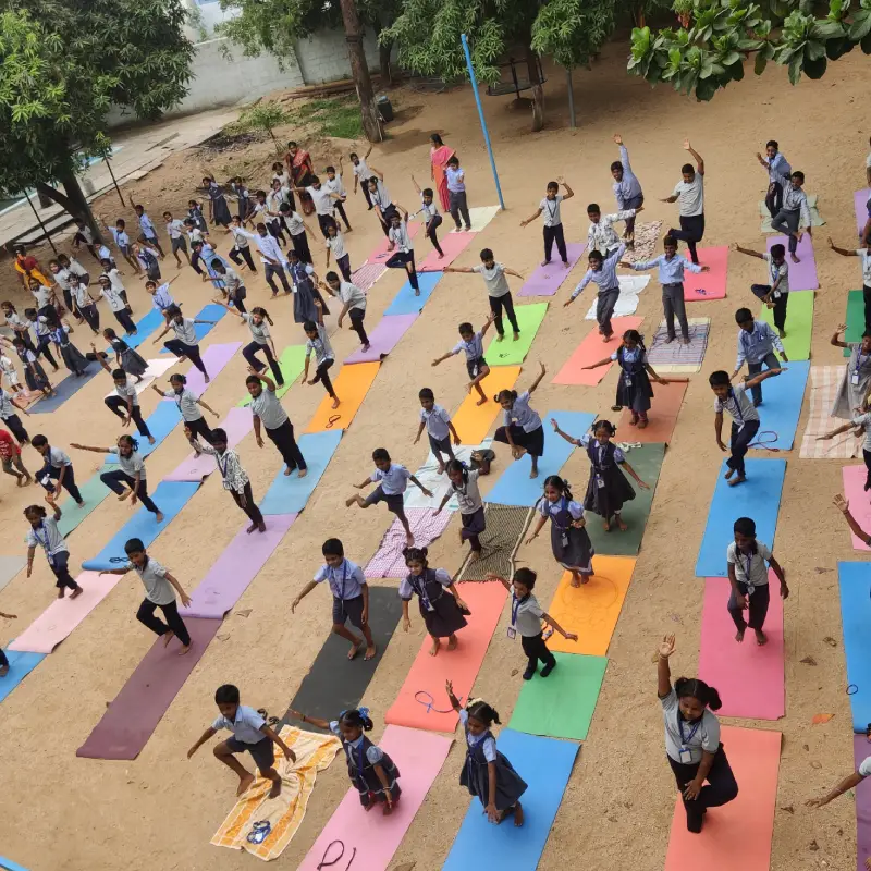 Students playing sports